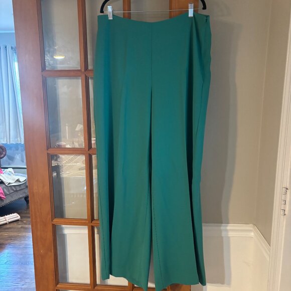 Mango Women Green wide leg trousers SZ: 14 - Picture 1 of 14